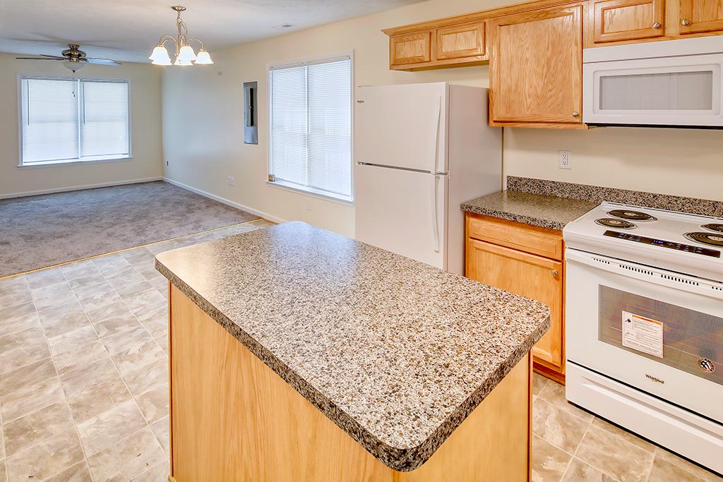 Kitchen, dining and living rooms of the Habitat for Humanity home