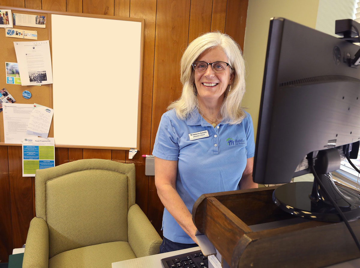 Habitat’s Development & Events Director Virginia in her office