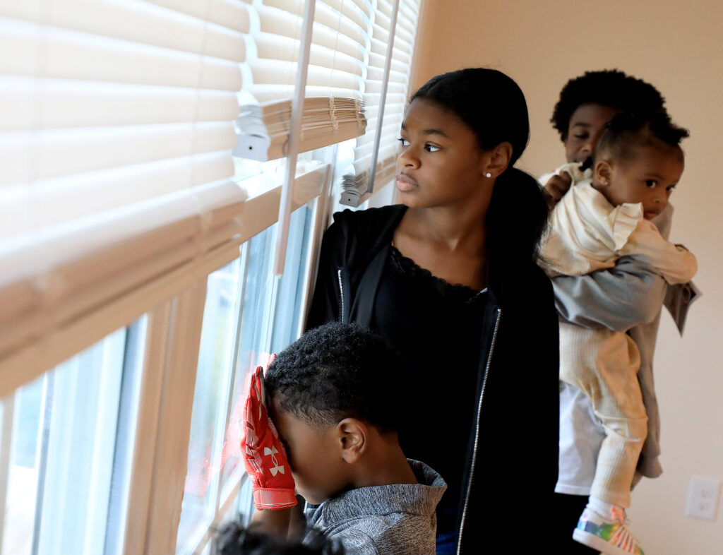 Scott children explore their new Habitat for Humanity Peninsula and Greater Williamsburg home