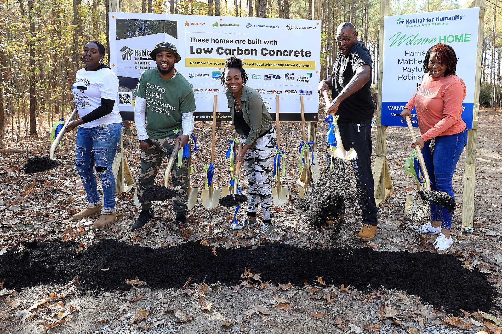 A Habitat for Humanity ground breaking for four families in James City County Saturday November 5, 2022.
