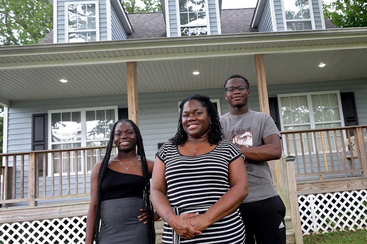 Cordella Clay with her children Semoni and LeBron in their Hampton Habitat for Humanity home