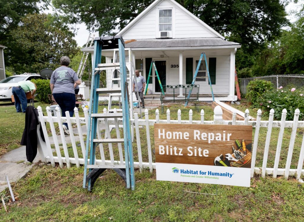 Habitat Home Repair Blitz Site home exterior 