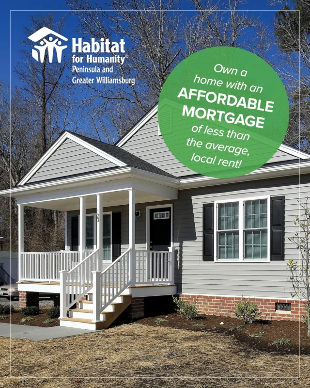Yes you CAN own a home with an affordable mortgage of less than the average, local rent. It's possible through Habitat for Humanity Peninsula and Greater Williamsburg's homebuyer program. Applications are now open! Get all the details at link in bio.