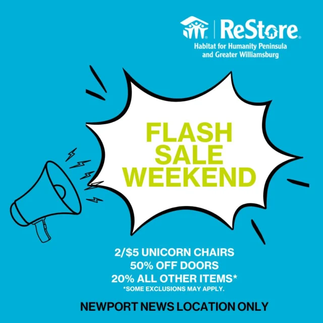 🦄✨ FLASH SALE WEEKEND AT @restorepgw ✨🦄
Hold onto your toolbelts—this weekend is magical!

🪑 2 for $5 UNICORN CHAIRS
🚪 50% OFF ALL DOORS
🛠️ 20% OFF everything else in-store!*

You don’t want to miss these legendary deals. Hurry in before they vanish!

*some exclusions may apply.