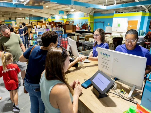 When you shop at our ReStores in Newport News, Williamsburg and Yorktown, you’re doing more than scoring great deals — you’re helping build homes and hope right here in our community!

Every purchase supports Habitat for Humanity’s mission to create affordable housing for local families.

Shop smart. Build impact.